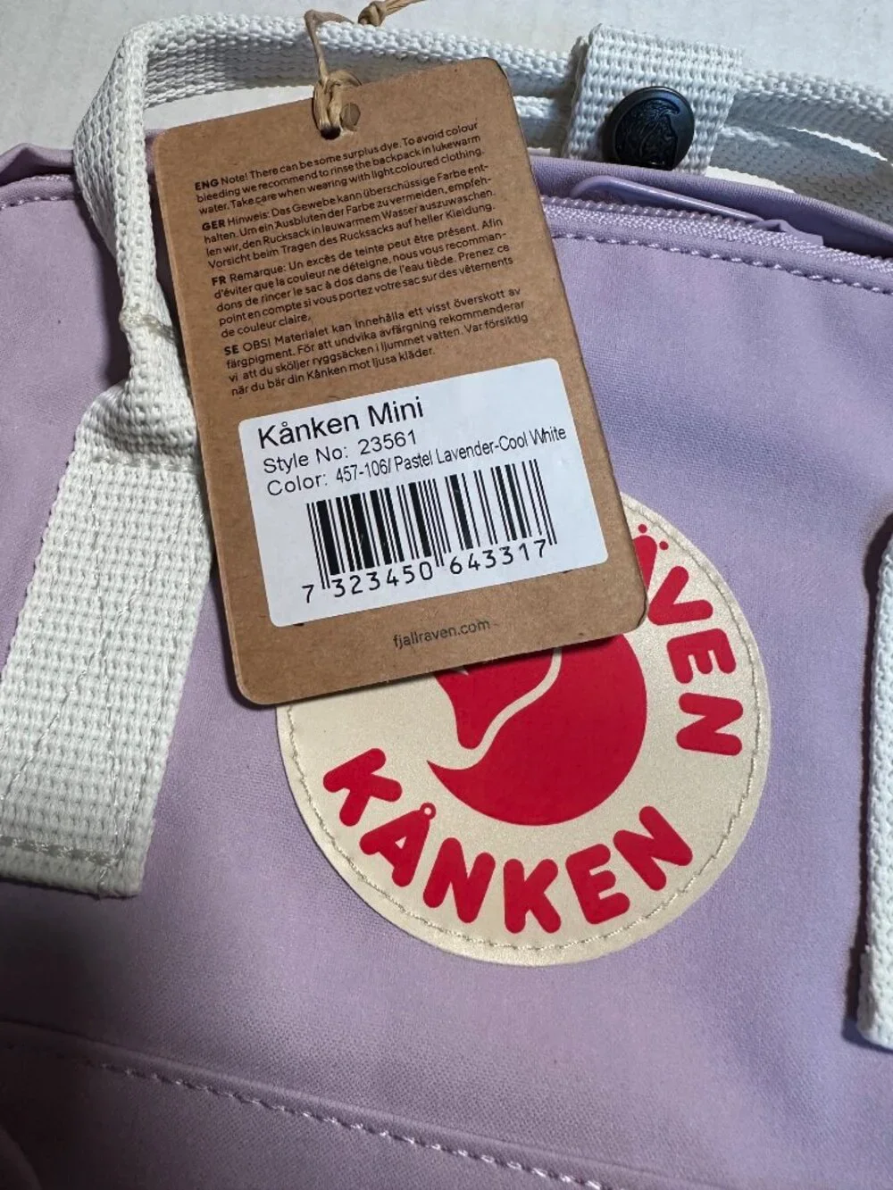 Fjallraven Kanken Mini Pastel Lavender/Cool White (23561)